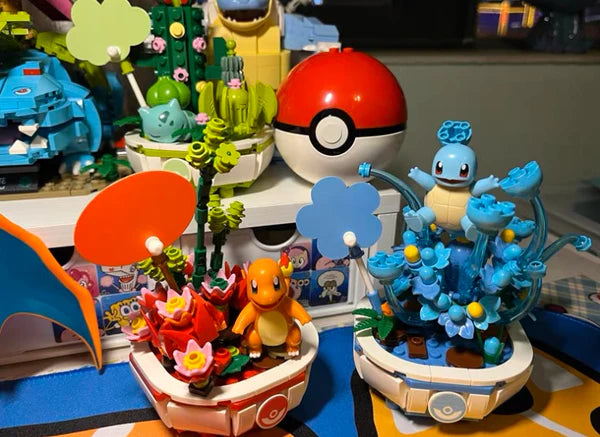 Pokemon Bulbasaur Flowerpot Potted Plant Building Blocks Toy Collections