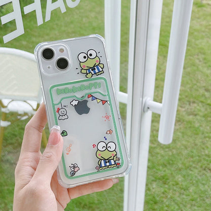 Japanese Cartoon Keroppi Bad Badtz Maru XO Card Photo Holder iPhone Case 7 8 PLUS X 11 12 13 14 15 Pro Promax