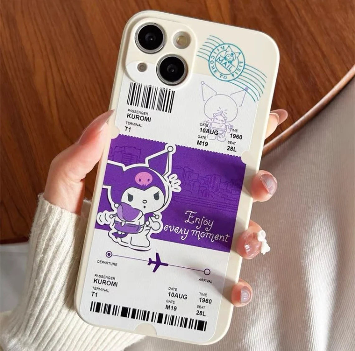 Japanese Cartoon Travel Ticket KU CN iPhone Case 6 7 8 XS XR X 11 12 13 14 15 Pro Promax 12mini 13 mini