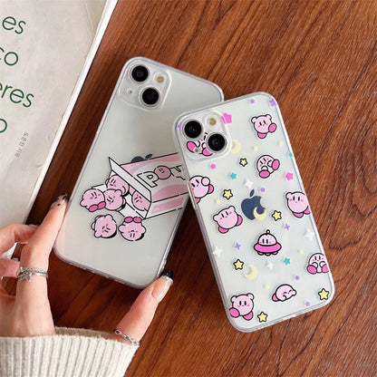 Japanese Cartoon Pink Monster Starkabi iPhone Case 6 7 8 PLUS SE2 XS XR X 11 12 13 14 15 Pro Promax 12mini 13mini