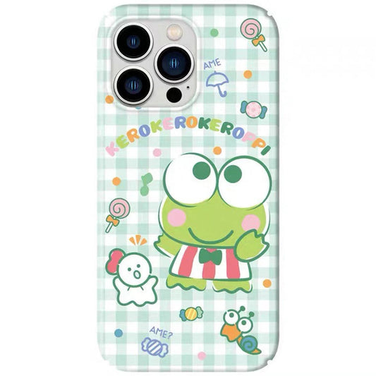 Japanese Cartoon Keroppi with friends Green iPhone Case PLUS XS XR X 11 12 13 14 15 Pro Promax KawaiiGiftLand