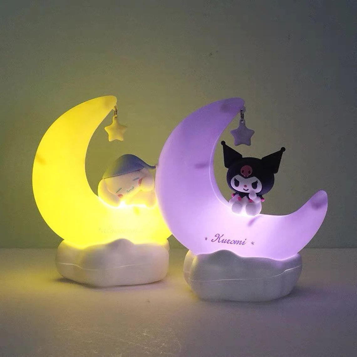 Sanrio Kuromi Sits on Moon Night Purple Light with USB Recharge