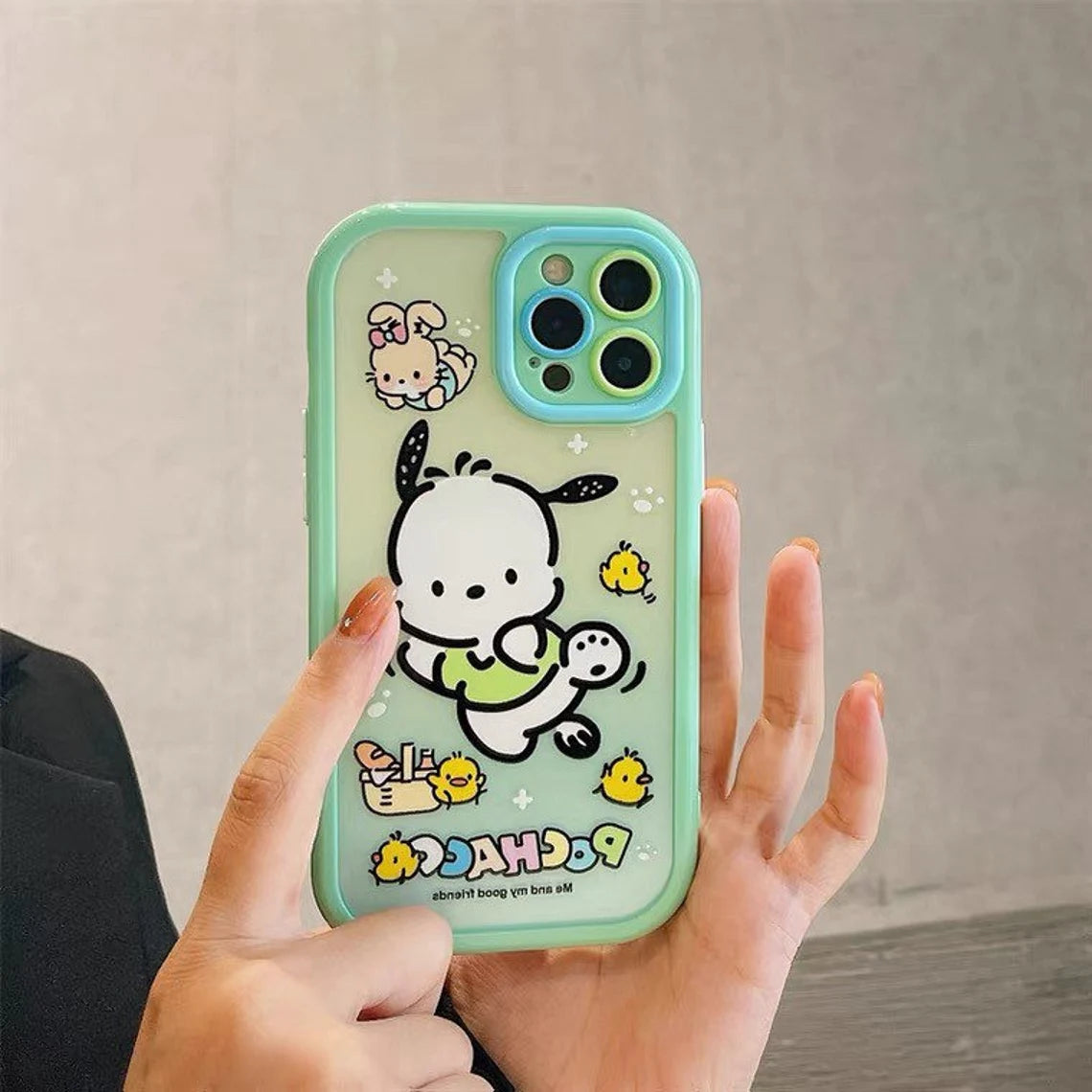 Japanese Cartoon Heart Eyes KU & Dancing PC iPhone Case PLUS 11 12 13 14 Pro Promax