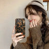 Korea Style Amber Leopard Fashion iPhone Case XS XR X 11 12 13 14 Pro Promax