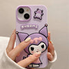 Japanese Cartoon Big KU Light Purple Soft iPhone Case 11 12 13 14 15 Pro Promax