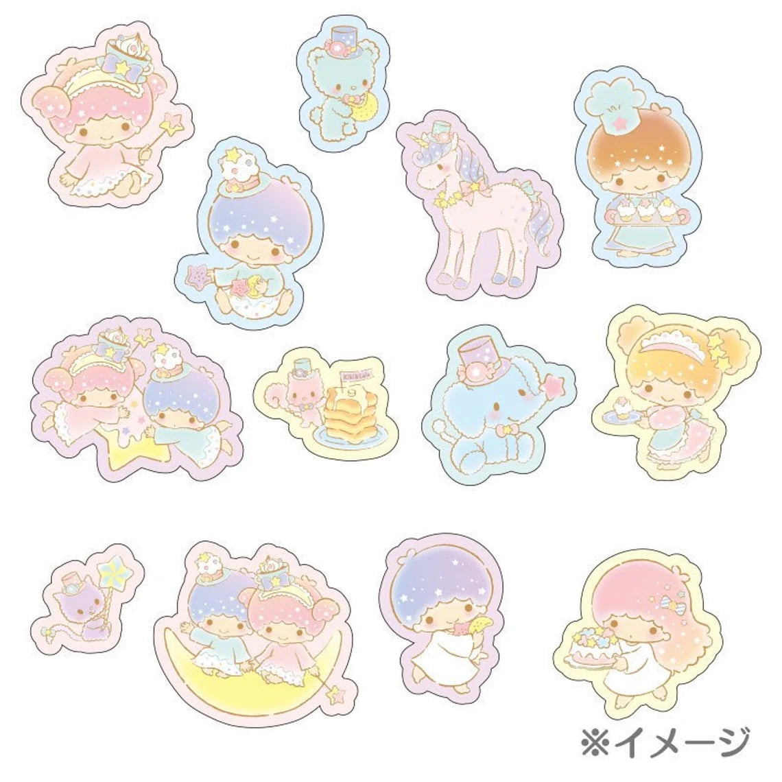 Japan Sanrio Set of 26 Little Twin Stars Sweets Cakes Cafe Stickers