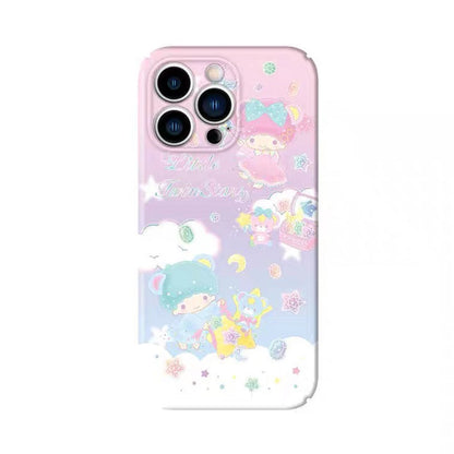 Japanese Cartoon Little Twin Stars on Clouds iPhone Case XS XR X 11 12 13 14 15 Pro Promax