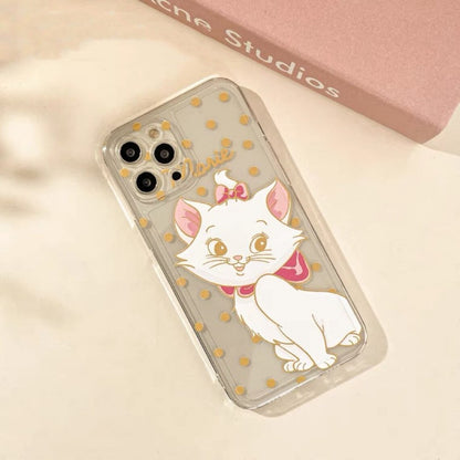 Marie White Cat iPhone Case 6 7 8 PLUS SE2 XS XR X 11 12 13 14 15 Pro Promax 12mini 13mini