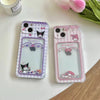 Japanese Cartoon MM Pink KU Purple カードホルダー iPhone ケース 7 8 PLUS X 11 12 13 14 15 Pro Promax