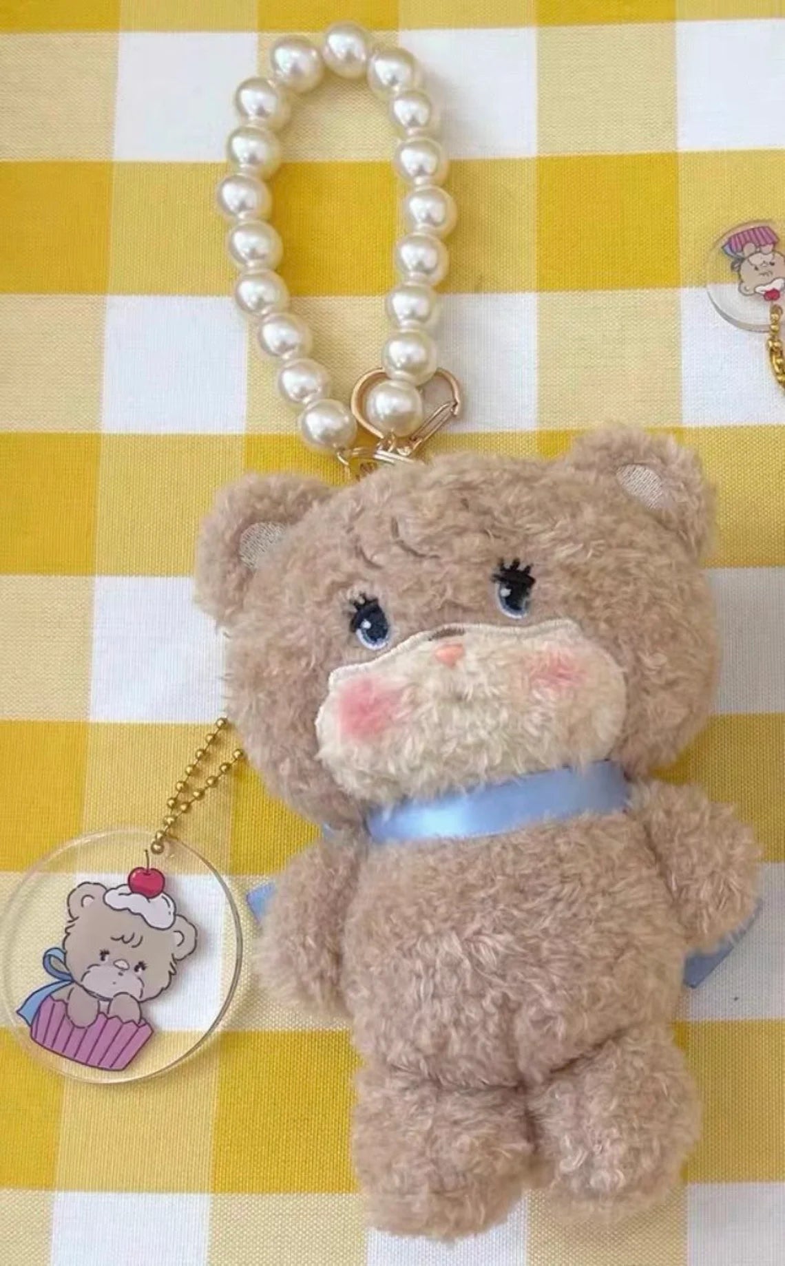 Mikko illustration Plush Doll Keychain Bear Latte Dog Souffie Kitten Mousse Rabbit Cammy