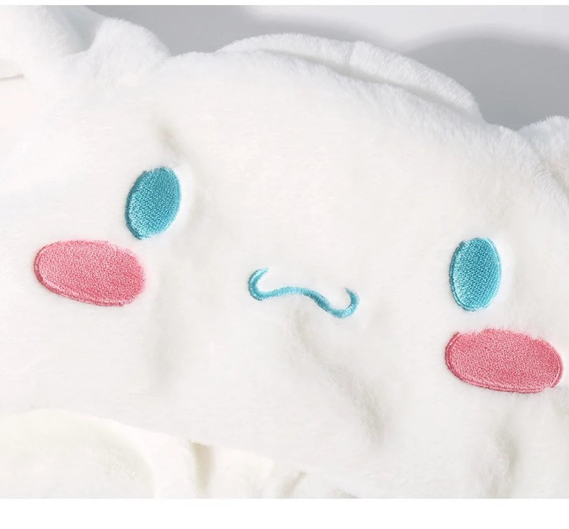 Sanrio My Melody Kuromi Cinnamoroll Hat Ear can Move Winter Warm Accessory Outfits