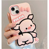 Pig with Ribbon Pink Soft iPhone Case 11 12 13 14 Pro Promax