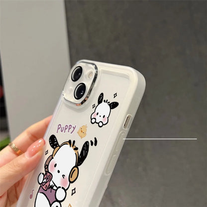 Japanese Cartoon Cute PC Listen Music Matt Full Protect Design iPhone Case PLUS XS XR X 11 12 13 14 15 Pro Promax