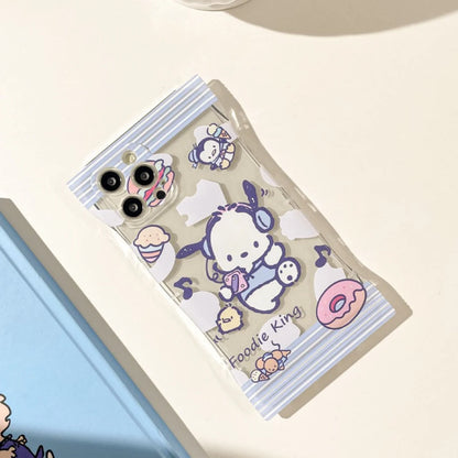 Japanese Cartoon PC Foodie King Snack Packing iPhone Case XS XR 11 12 13 14 Pro Promax