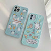 Japanese Cartoon Cute PC Star Blue and PC with Friends Mint Soft iPhone Case 11 12 13 14 15 Pro Promax