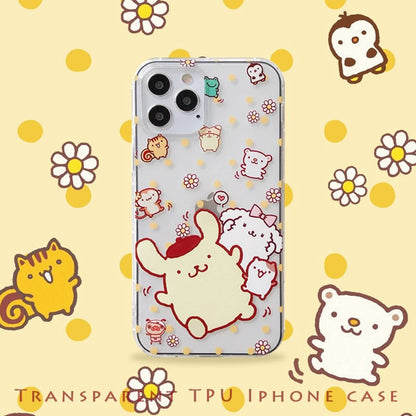 Japanese Cartoon PN with Friends CN with Teddy iPhone Case Kawaii Lovely Cute Lolita iPhone 6 7 8 PLUS SE2 XS XR 11 12 13 14 15 Pro Promax 12mini 13mini
