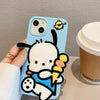 Japanese Cartoon PC with Ice Cream Blue Soft iPhone Case XS XR X 11 12 13 14 Pro Promax