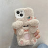 Korea Style Plush Poodle with Cherry Fluffy iPhone Case iPhone 11 12 13 14 Pro Promax
