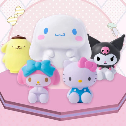 Sanrio Stress Relief PU Toys Hello Kitty My Melody Kuromi Cinnamoroll Pompompurin Toy Collections