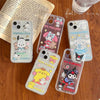 Japanese Cartoon Good Luck My Melody Kuromi Cinnamoroll Pompompurin Pochacco iPhone Case 6 7 8 PLUS SE2 XS XR X 11 12 13 14 15 16 Pro Promax 12mini 13mini