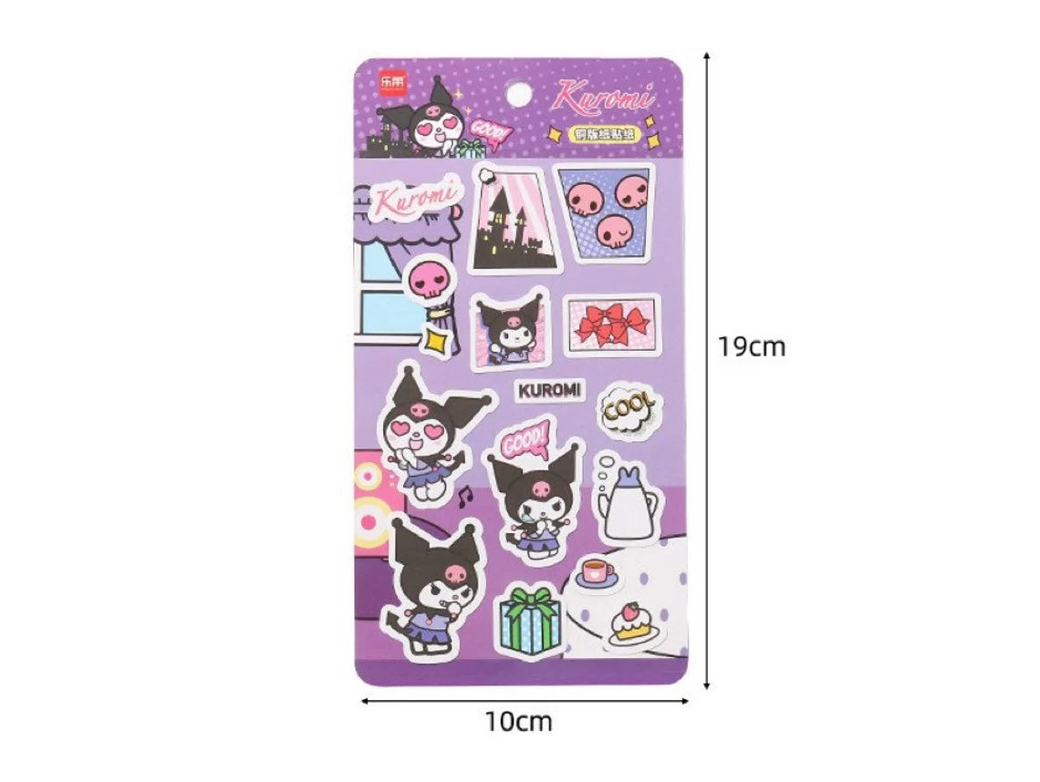 Sanrio Comics Style Hello Kitty Kuromi Pochacco Cinnamoroll Coated Paper Stickers