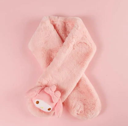 Sanrio My Melody Cinnamoroll Fluffy Scarf Winter Accessories
