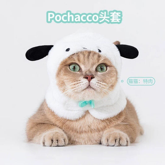 Sanrio Pet Helme for Cat Hello Kitty My Melody Cinnamoroll Pompompurin Pochacco Accessory Outfits