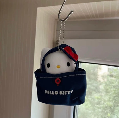 Sanrio Hello Kitty My Melody Kuromi Cinnamoroll Mini Plush Doll with Bag Keychain