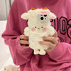 Korea Style Plush White Sheep Fluffy iPhone Case 11 12 13 14 15 Pro Promax