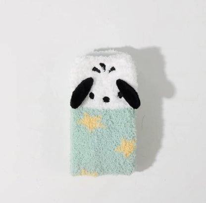 Sanrio My Melody Kuromi Cinnamoroll Pochacco Fluffy Home Warm Sock with Soft Color Winter Accessories