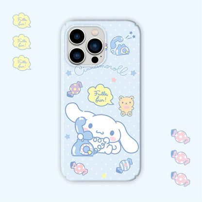 Japanese Cartoon CN with Telephone Blue iPhone Case 7 8 PLUS SE2 XS XR X 11 12 13 14 15 Pro Promax 12mini 13mini