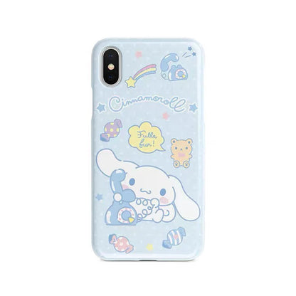 Japanese Cartoon CN with Telephone Blue iPhone Case 7 8 PLUS SE2 XS XR X 11 12 13 14 15 Pro Promax 12mini 13mini