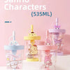 Sanrio Big Head My Melody Kuromi Cinnamoroll Pompompurin Plastic Water Bottle with Straw for Cool Drink Lovely Cup