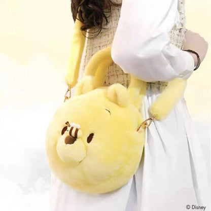 Disney Winnie The Pooh Fluffy Big Head Yellow Small 2 Ways Shoulder Bag Handbag
